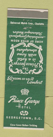 Matchbook Cover - Prince George Hotels Georgetown SC