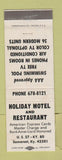 Matchbook Cover - Holiday Motel Restaurant Somerset KY