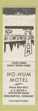 Matchbook Cover - Ho Hum Motel Burlington VT