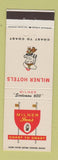 Matchbook Cover - Milner Inns  Detroit MI
