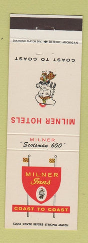 Matchbook Cover - Milner Inns  Detroit MI
