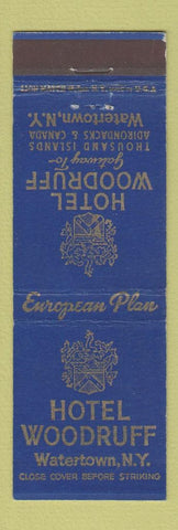 Matchbook Cover - Hotel Woodruff Weatertown NY