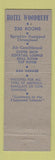 Matchbook Cover - Hotel Woodruff Weatertown NY