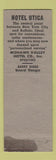 Matchbook Cover - Hotel Utica NY