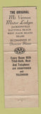 Matchbook Cover - Mount Vernon Motor Lodges Miami Jacksonville FL