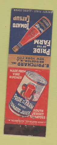 Matchbook Cover - Pride of Farm Catsup Tomato Juice Bridgeton NJ WEAR