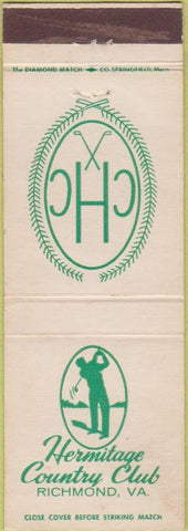 Matchbook Cover - Hermitage Country Club Richmond VA