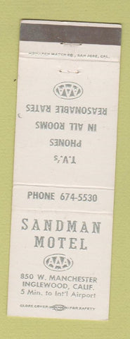 Matchbook Cover - Sandman Motel Inglewood CA