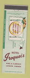 Matchbook Cover - Hotel Iroquois London ON