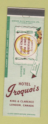 Matchbook Cover - Hotel Iroquois London ON