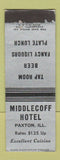 Matchbook Cover - Middlecoff Hotel Paxton IL
