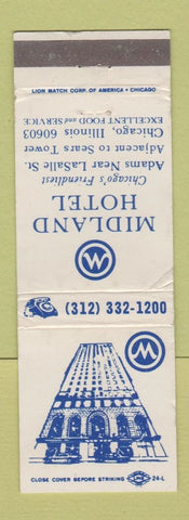 Matchbook Cover - Midland Hotel Chicago IL WEAR