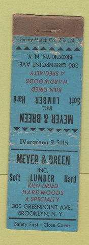 Matchbook Cover - Meyr Breen Lumber Brooklyn NY WEAR
