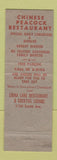 Matchbook Cover - Chinese Peacock Restaurant Shaker Heights OH