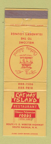 Matchbook Cover - Cathay Island Restaurant Chinese South Nashua NH