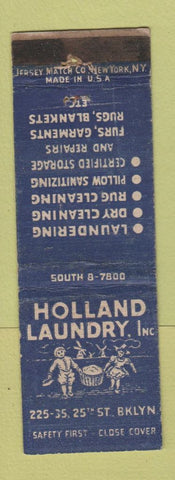 Matchbook Cover - Holland Laundry Brooklyn NY WORN