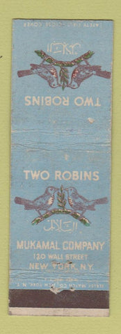 Matchbook Cover - Two Robins Mukamal Company Jewish New York City WEAR