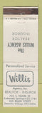 Matchbook Cover - Willis Real Estate Insurance Colorado Springs WEAR