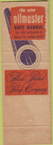 Matchbook Cover - Oilmaster Pumps Los Nietos CA oil