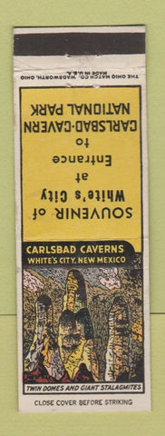 Matchbook Cover - White's City Carlsbad Cavern National Park NM