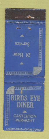 Matchbook Cover - Birds Eye Diner Castleton VT WORN