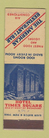 Matchbook Cover - American Restaurant Bar Hotel Times Square New York City
