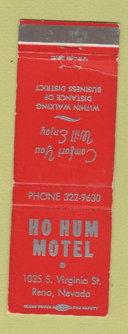 Matchbook Cover - Ho Hum Motel Reno NV WEAR