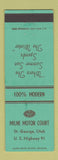 Matchbook Cover - Milne Motor Court St George UT
