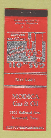 Matchbook Cover - Modia oil gas Beaumont TX