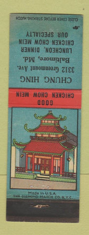 Matchbook Cover - Chung Hing Chinese Restaurant Baltimore MD WEAR