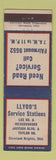 Matchbook Cover - Lloyd's Sevice oil gas Cleveland Heights OH