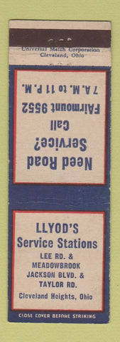 Matchbook Cover - Lloyd's Sevice oil gas Cleveland Heights OH