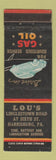 Matchbook Cover - Lou's oil gas Harrisburg PA WEAR