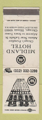 Matchbook Cover - Midland Hotel Chicago IL WEAR