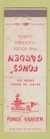 Matchbook Cover - Fongs' Garden Chinese Restaurant Las Vegas NV WORN