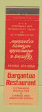 Matchbook Cover - Gargantua Restaurant Vietnamese Chinese San Francisco CA