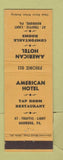 Matchbook Cover - American Hotel Hamburg PA
