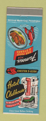 Matchbook Cover - Hotel Clubhouse Chester PA #1