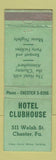 Matchbook Cover - Hotel Clubhouse Chester PA WORN #2
