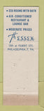 Matchbook Cover - Essex Hotel Philadelphia PA WEAR