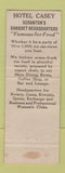 Matchbook Cover - Hotel Casey Scranton PA #1