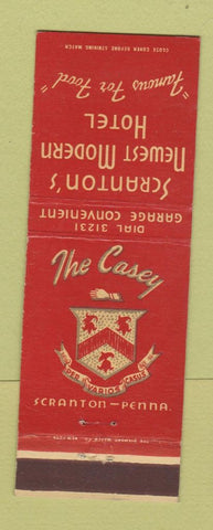 Matchbook Cover - Hotel Casey Scranton PA #2
