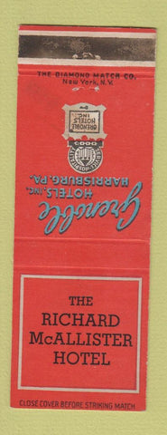 Matchbook Cover - Richard McAllister Hotel WEAR Grenoble