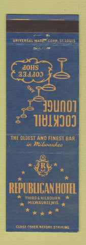 Matchbook Cover - Republican Hotel Milwaukee WI