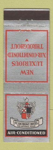 Matchbook Cover - St Anthony Hotel San Antonio TX