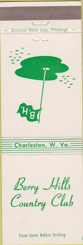 Matchbook Cover - Berry Hills Country Club Charleston WV