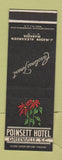Matchbook Cover - Poinsett Hotel Greenville SC