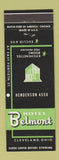 Matchbook Cover - Hotel Belmont Cleveland OH