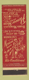 Matchbook Cover - Belmont Hotel Pioneer Room Mamolen's Cleveland OH