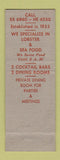 Matchbook Cover - Belmont Hotel Pioneer Room Mamolen's Cleveland OH